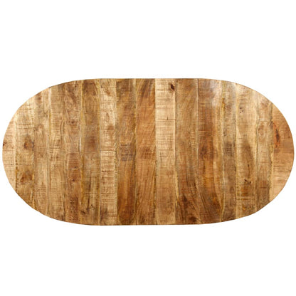 Dining Table Natural Mango Wood Solid Mango Wood, Steel