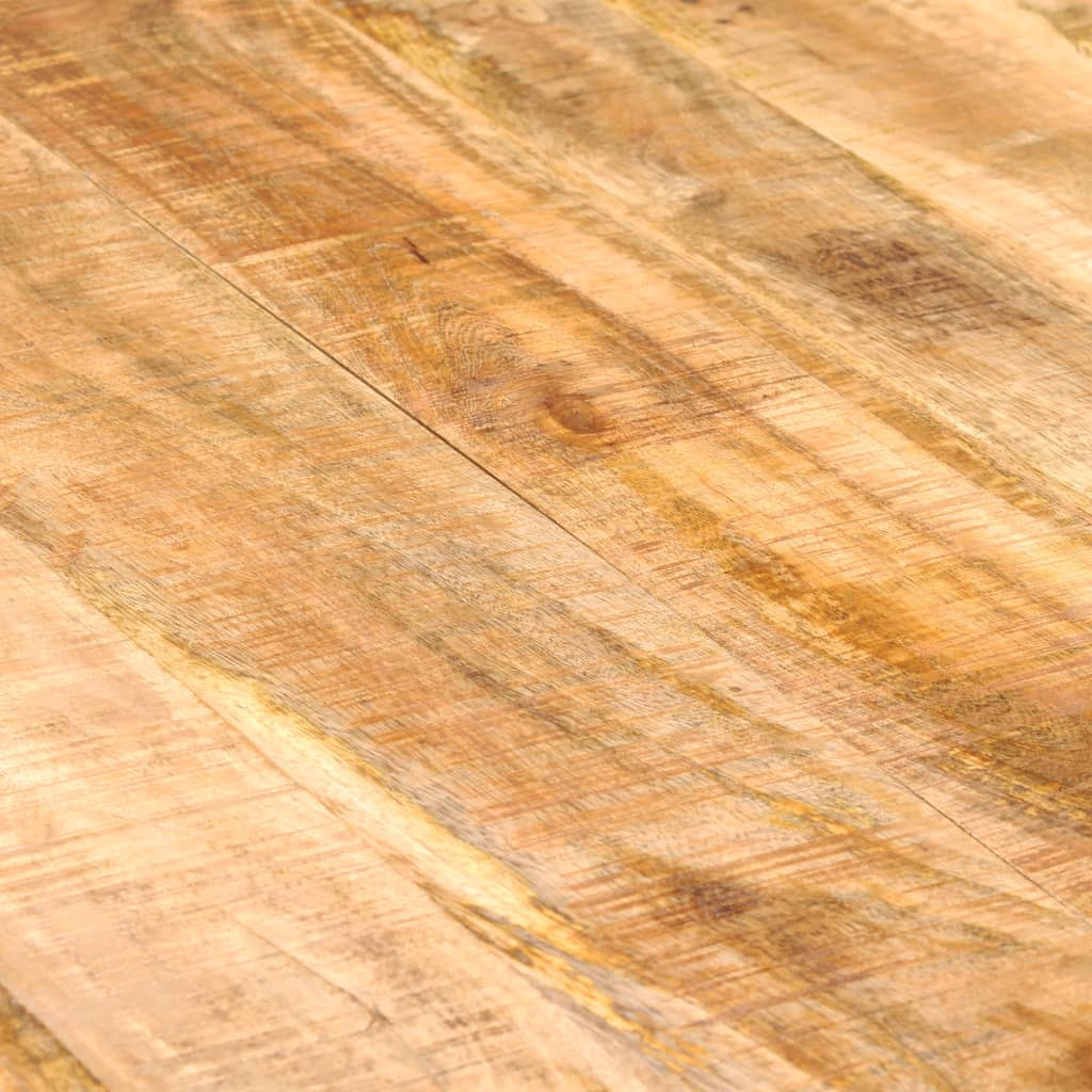 Dining Table Natural Mango Wood Solid Mango Wood, Steel