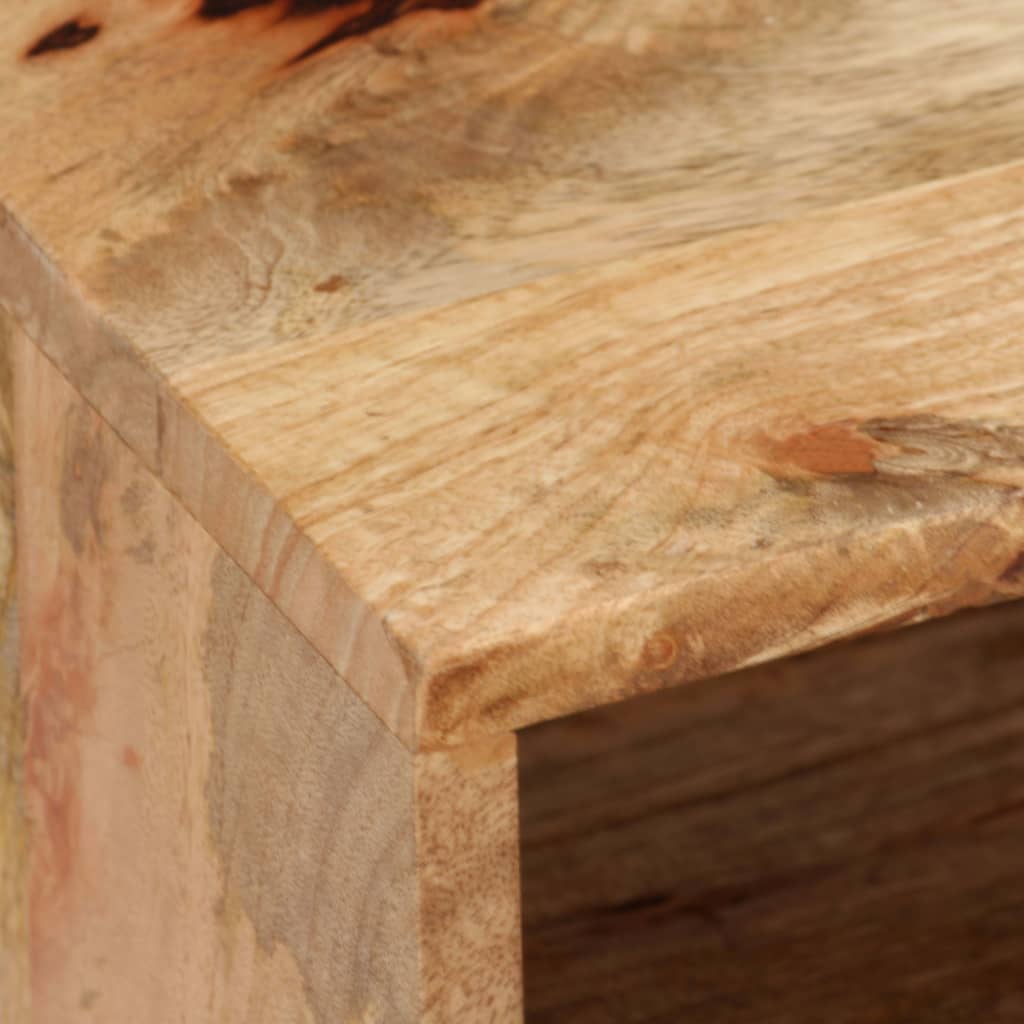 TV Cabinet Natural Mango Wood Solid Mango Wood and Steel Medium