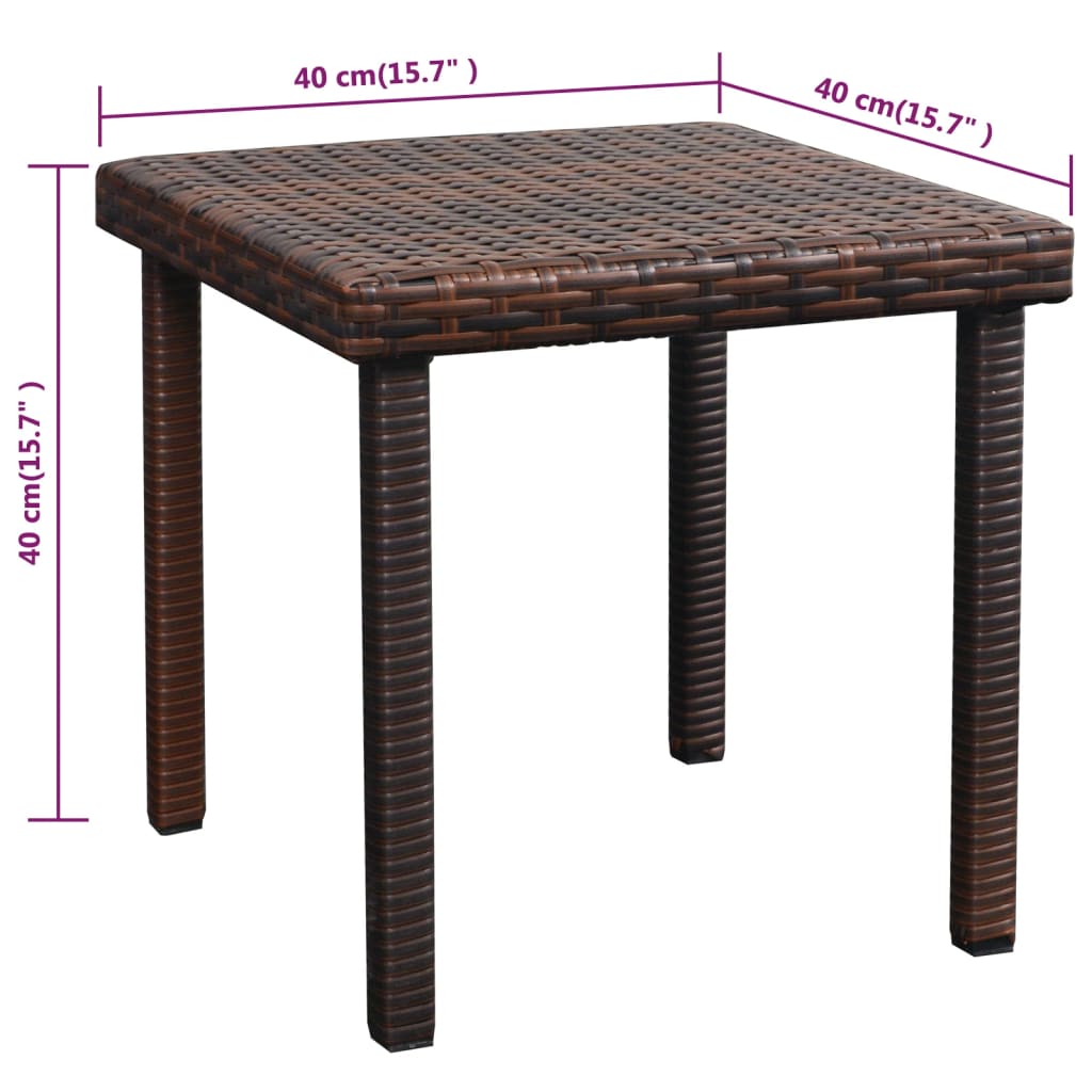Sun Lounger Set of 5 Brown Powder-coated steel, PE rattan Large