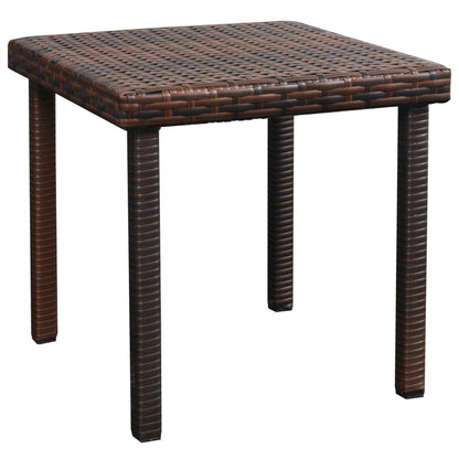 Sun Lounger Set of 5 Brown Powder-coated steel, PE rattan Large