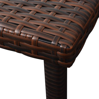 Sun Lounger Set of 5 Brown Powder-coated steel, PE rattan Large