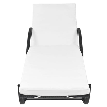 Sunlounger Set of 5 Black and cream white