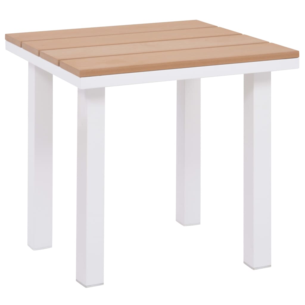 Sun Loungers 2 pcs with Table Aluminum and WPC White and Brown