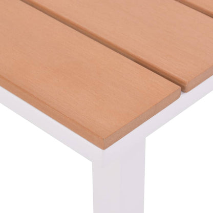 Sun Loungers 2 pcs with Table Aluminum and WPC White and Brown