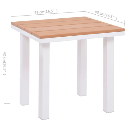 Sun Loungers 2 pcs with Table Aluminum and WPC White and Brown