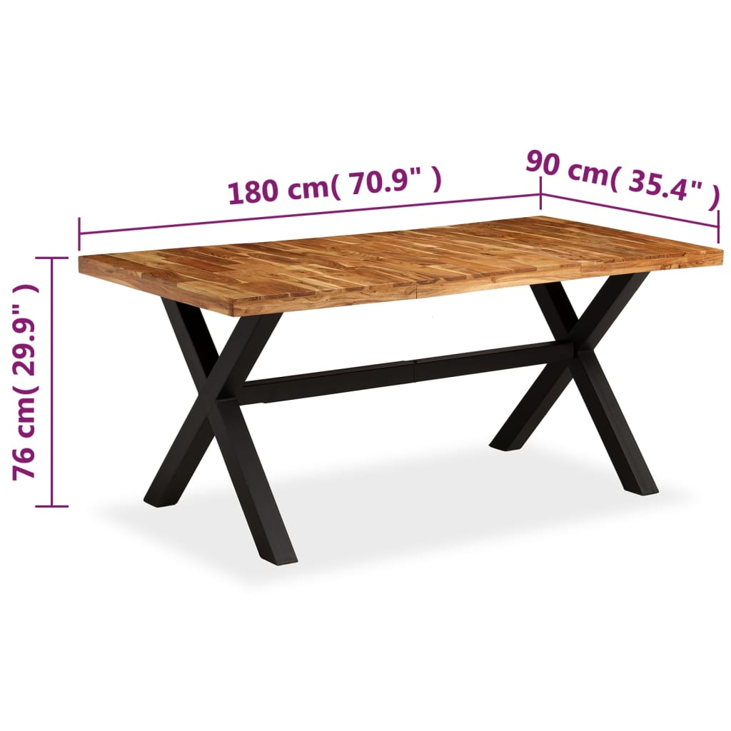 Dining Table Natural Wood, Black