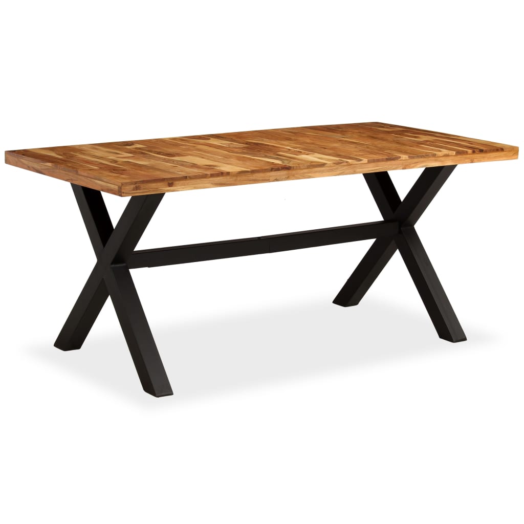 Dining Table Natural Wood, Black