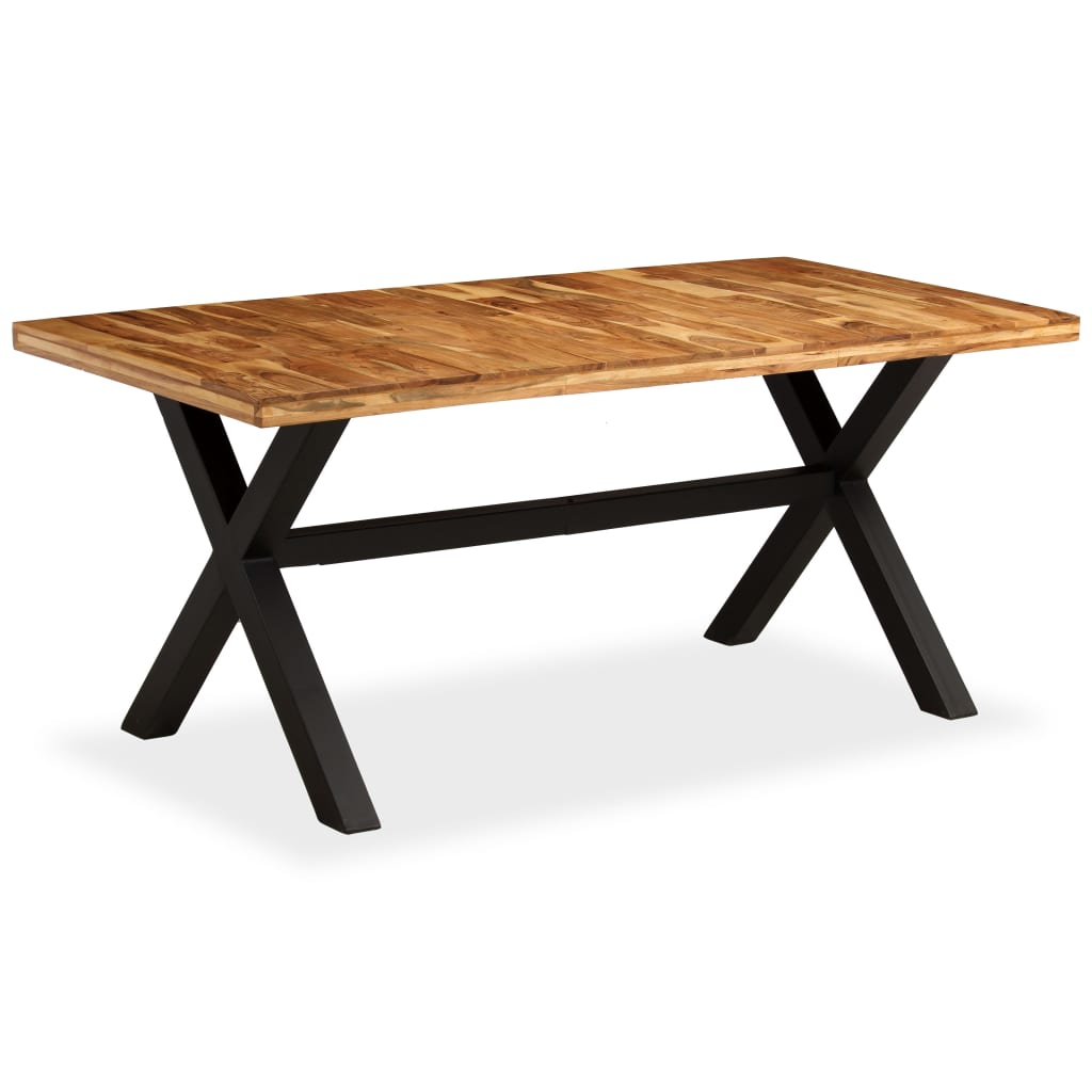 Dining Table Natural Wood, Black
