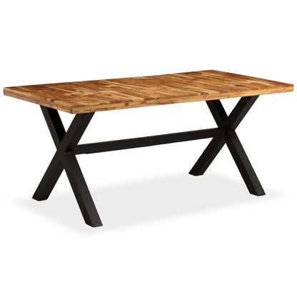 Dining Table Natural Wood, Black