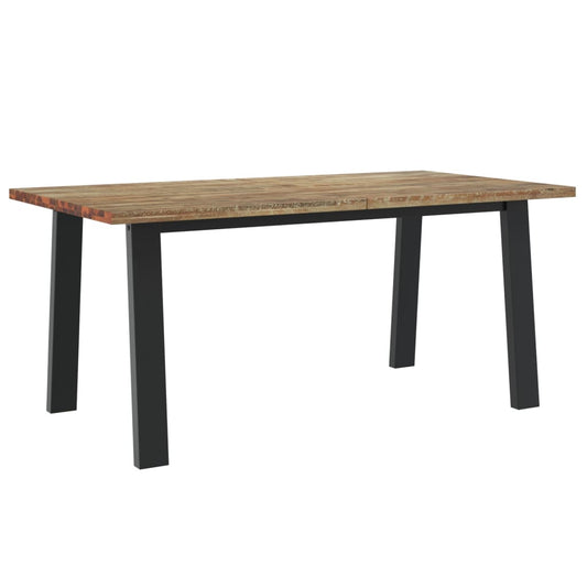 Dining Table Brown and black Solid Acacia wood 67 x 35 in