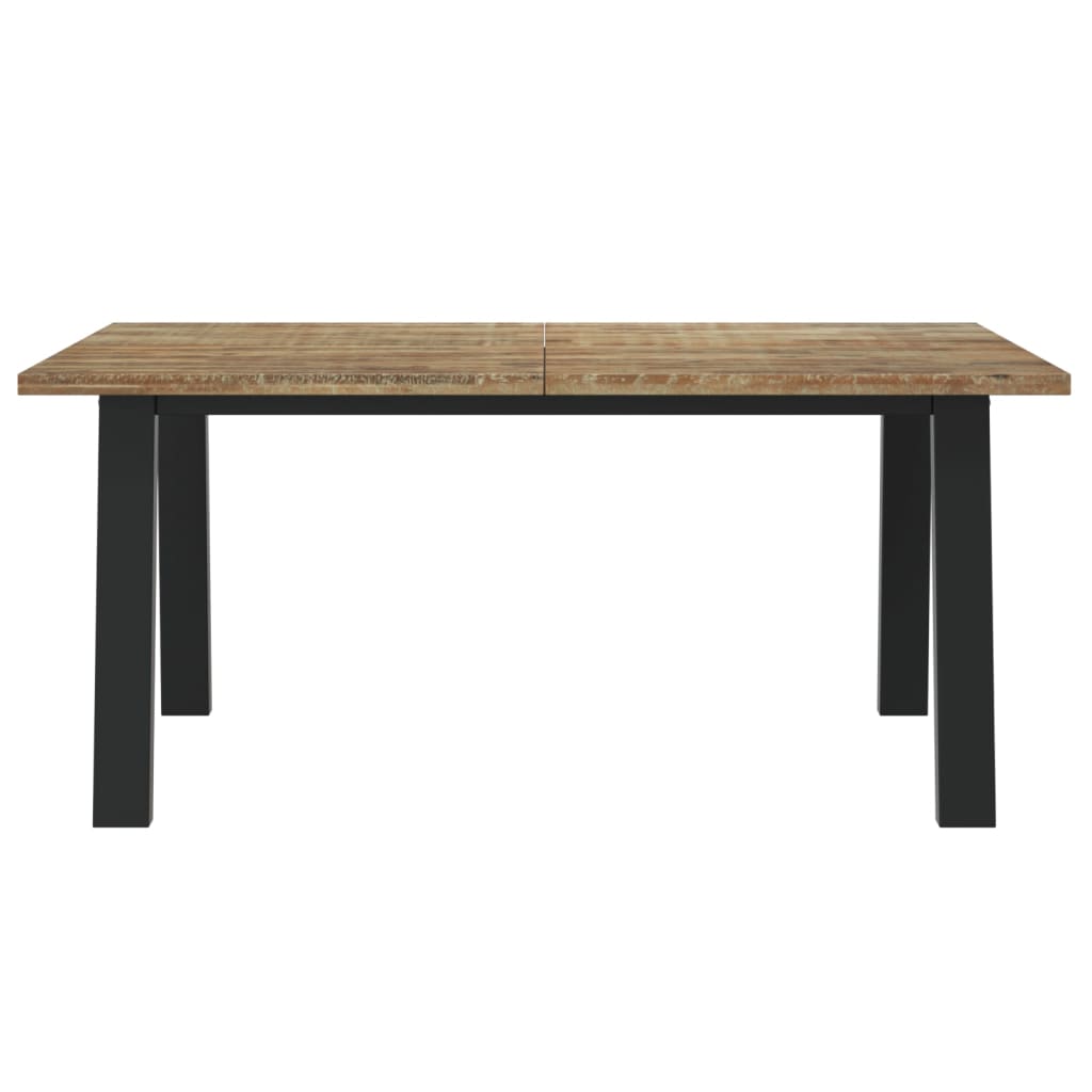 Dining Table Brown and black Solid Acacia wood 67 x 35 in