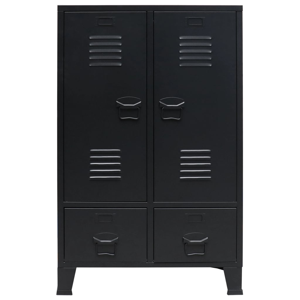 Wardrobe Black Sheet Metal Medium Adjustable Shelves