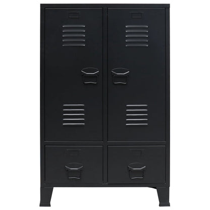 Wardrobe Black Sheet Metal Medium Adjustable Shelves