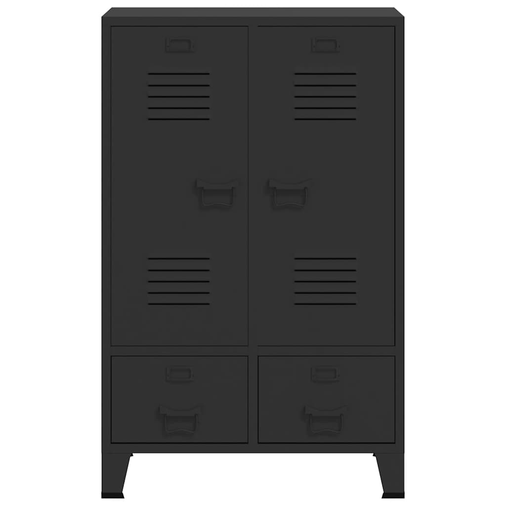 Wardrobe Black Sheet Metal Medium Adjustable Shelves