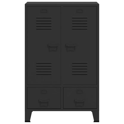 Wardrobe Black Sheet Metal Medium Adjustable Shelves
