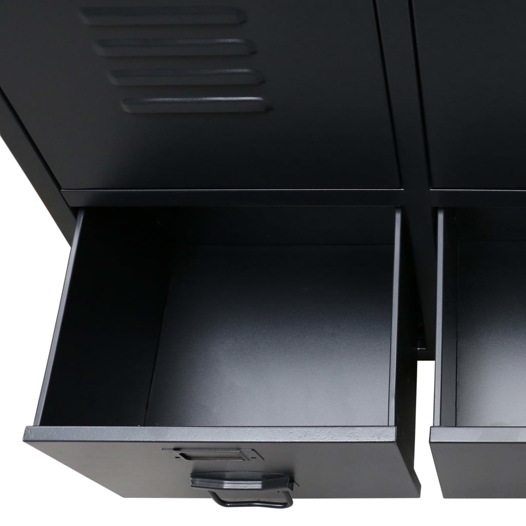 Wardrobe Black Sheet Metal Medium Adjustable Shelves