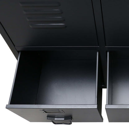 Wardrobe Black Sheet Metal Medium Adjustable Shelves
