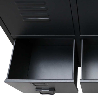 Wardrobe Black Sheet Metal Medium Adjustable Shelves