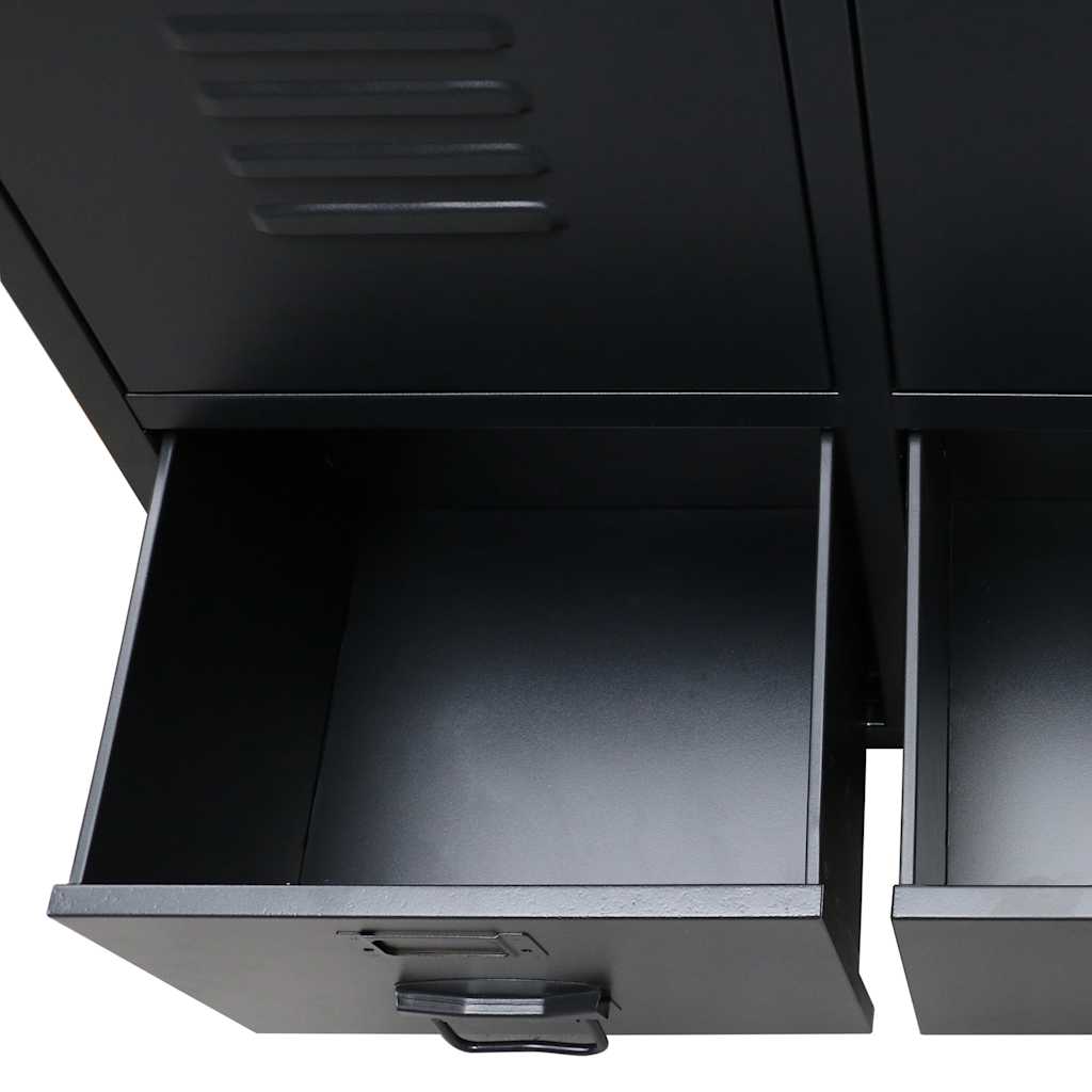 Wardrobe Black Sheet Metal Medium Adjustable Shelves