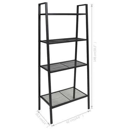 Display Shelf Black Metal Compact Display Shelf Rectangular