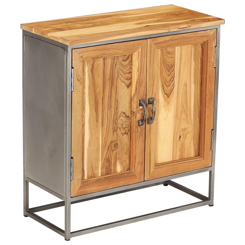 Sideboard Brown and Grey Recycled Teak and Steel Medium Sideboard