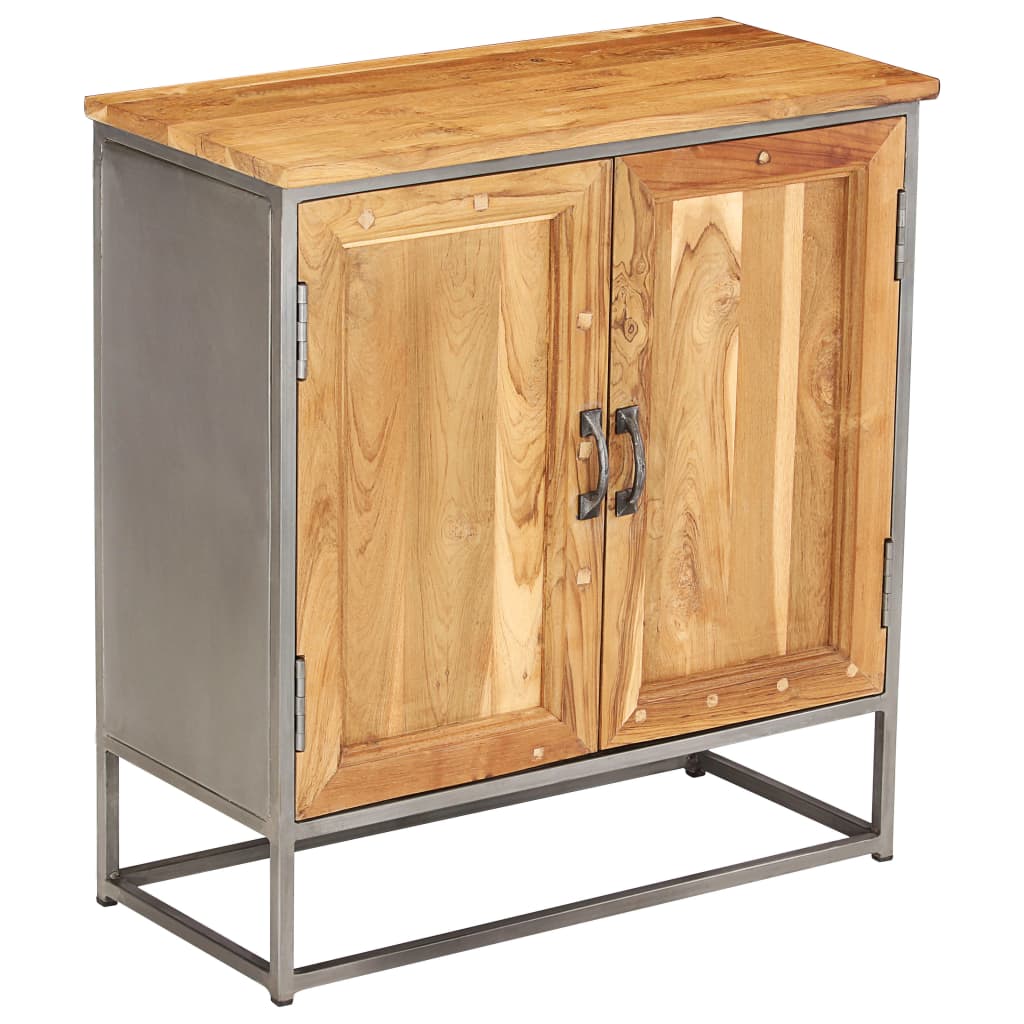 Sideboard Brown and Grey Recycled Teak and Steel Medium Sideboard