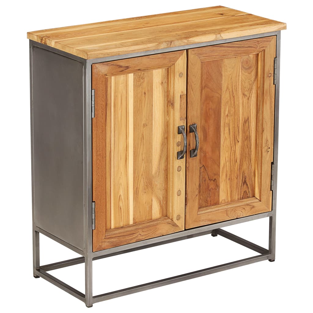 Sideboard Brown and Grey Recycled Teak and Steel Medium Sideboard