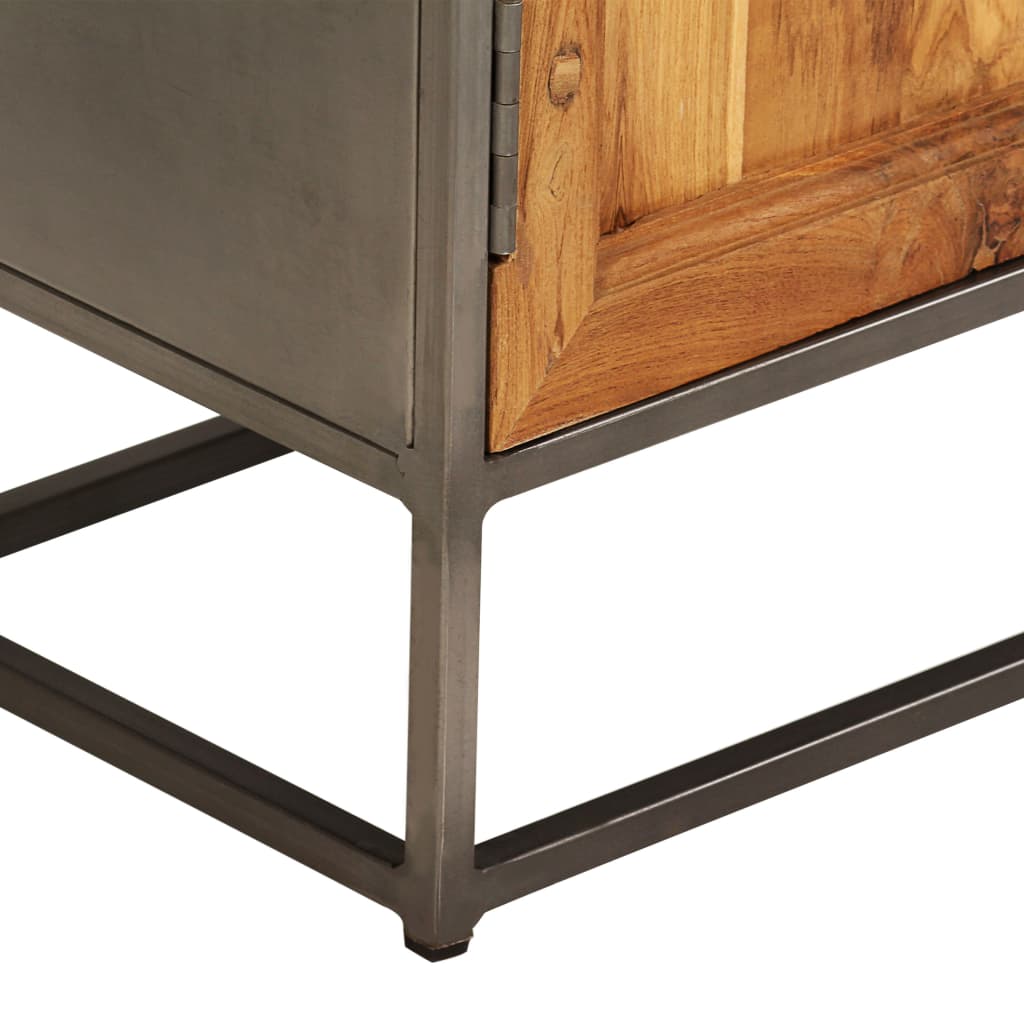 Sideboard Brown and Grey Recycled Teak and Steel Medium Sideboard