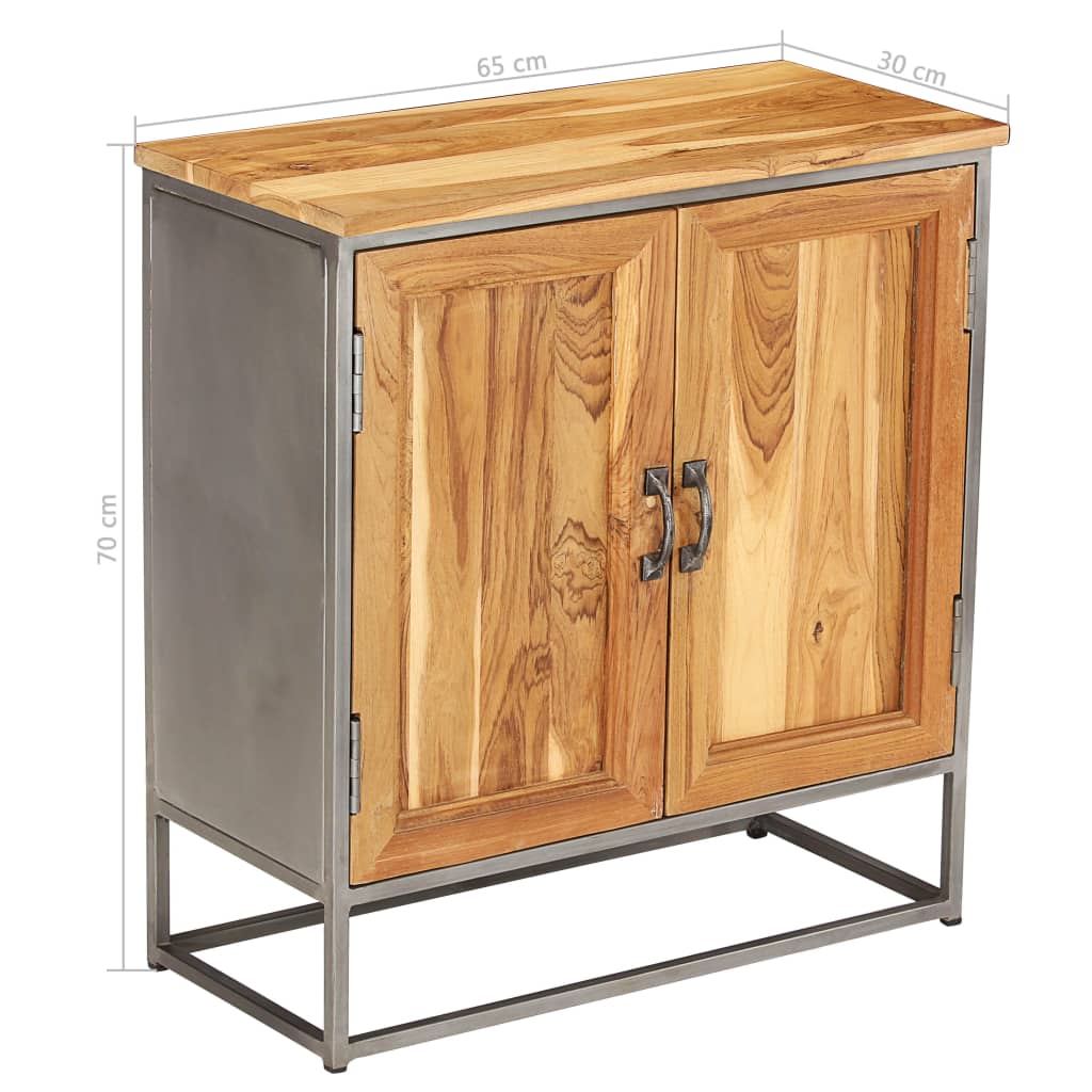Sideboard Brown and Grey Recycled Teak and Steel Medium Sideboard