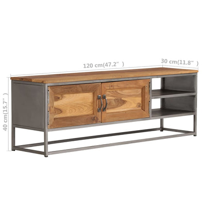TV Cabinet Recycled Teak Recycled Teak and Steel Medium