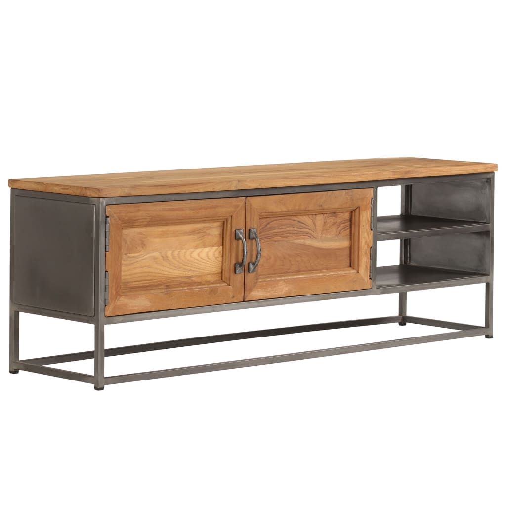 TV Cabinet Recycled Teak Recycled Teak and Steel Medium