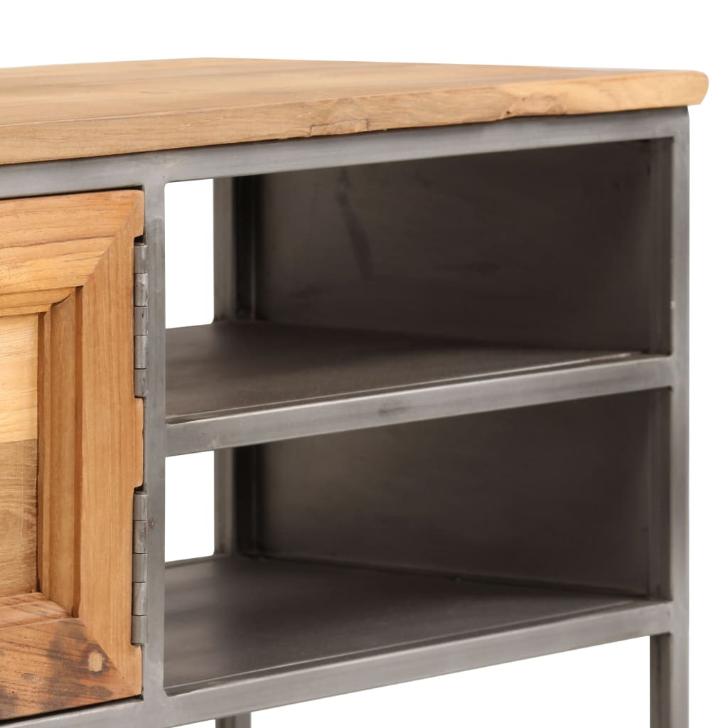 TV Cabinet Recycled Teak Recycled Teak and Steel Medium