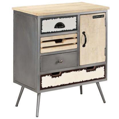 Sideboard Natural Mango Wood With Steel Accents