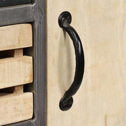Sideboard Natural Mango Wood With Steel Accents