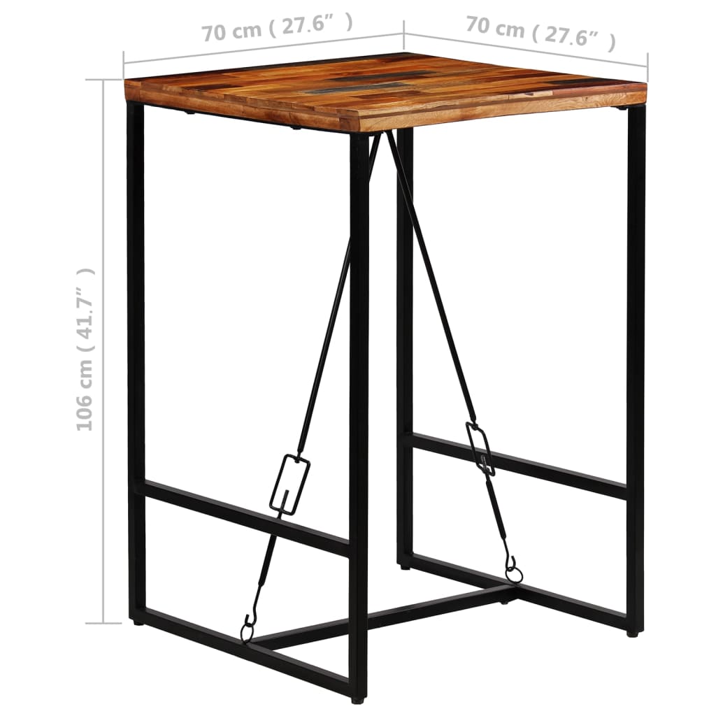 Bar Table Solid Reclaimed Wood 27.6"x27.6"x41.7"