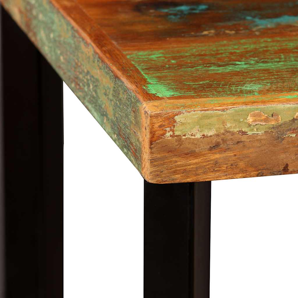 Bar Set Brown and Black Solid Reclaimed Wood Industrial Durable