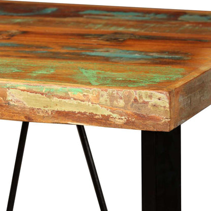 Bar Set Brown and Black Solid Reclaimed Wood Industrial Durable