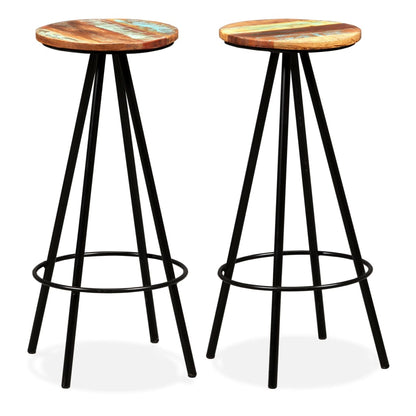 Bar Set Varied natural wood shades from reclaimed wood