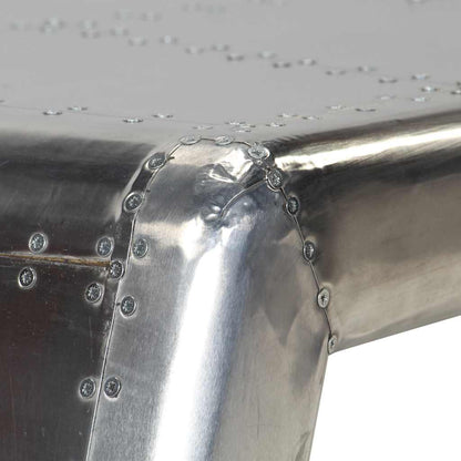 Coffee Table Silver Aluminum Industrial Coffee Table