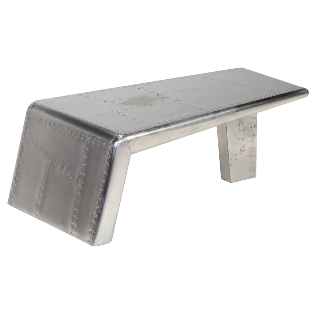 Coffee Table Silver Aluminum Industrial Coffee Table