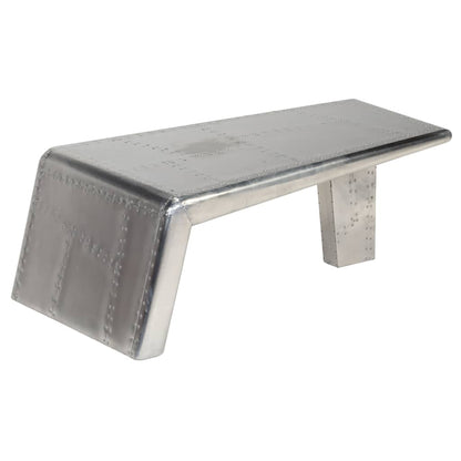 Coffee Table Silver Aluminum Industrial Coffee Table