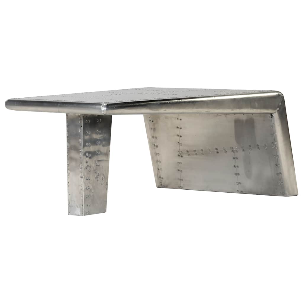 Coffee Table Silver Aluminum Industrial Coffee Table