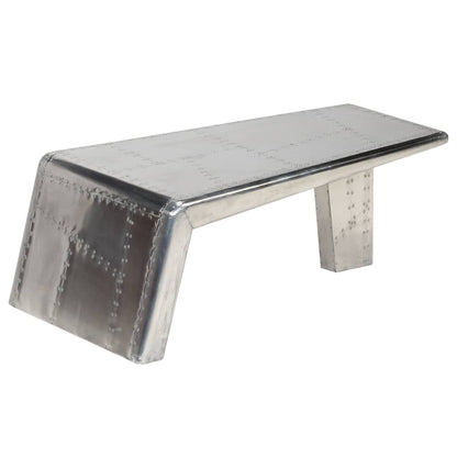 Coffee Table Silver Aluminum Industrial Coffee Table
