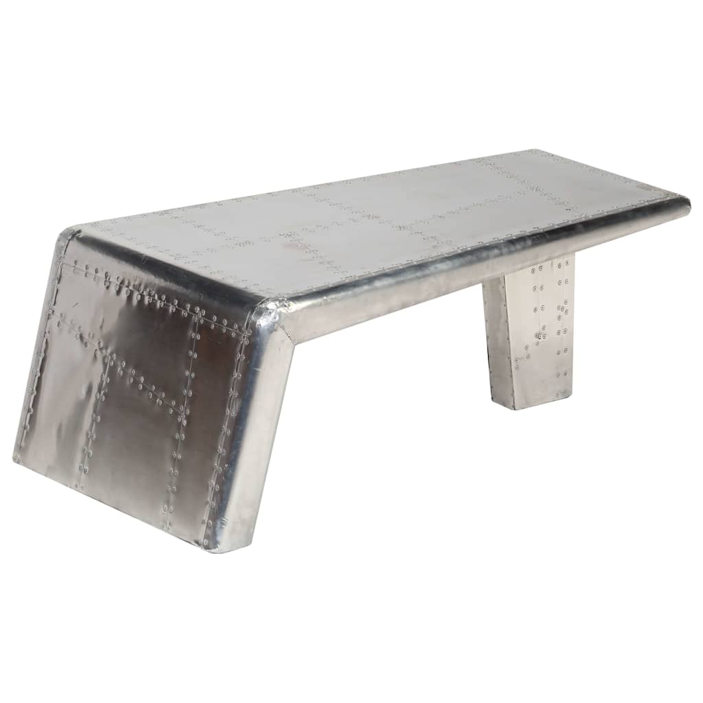 Coffee Table Silver Aluminum Industrial Coffee Table