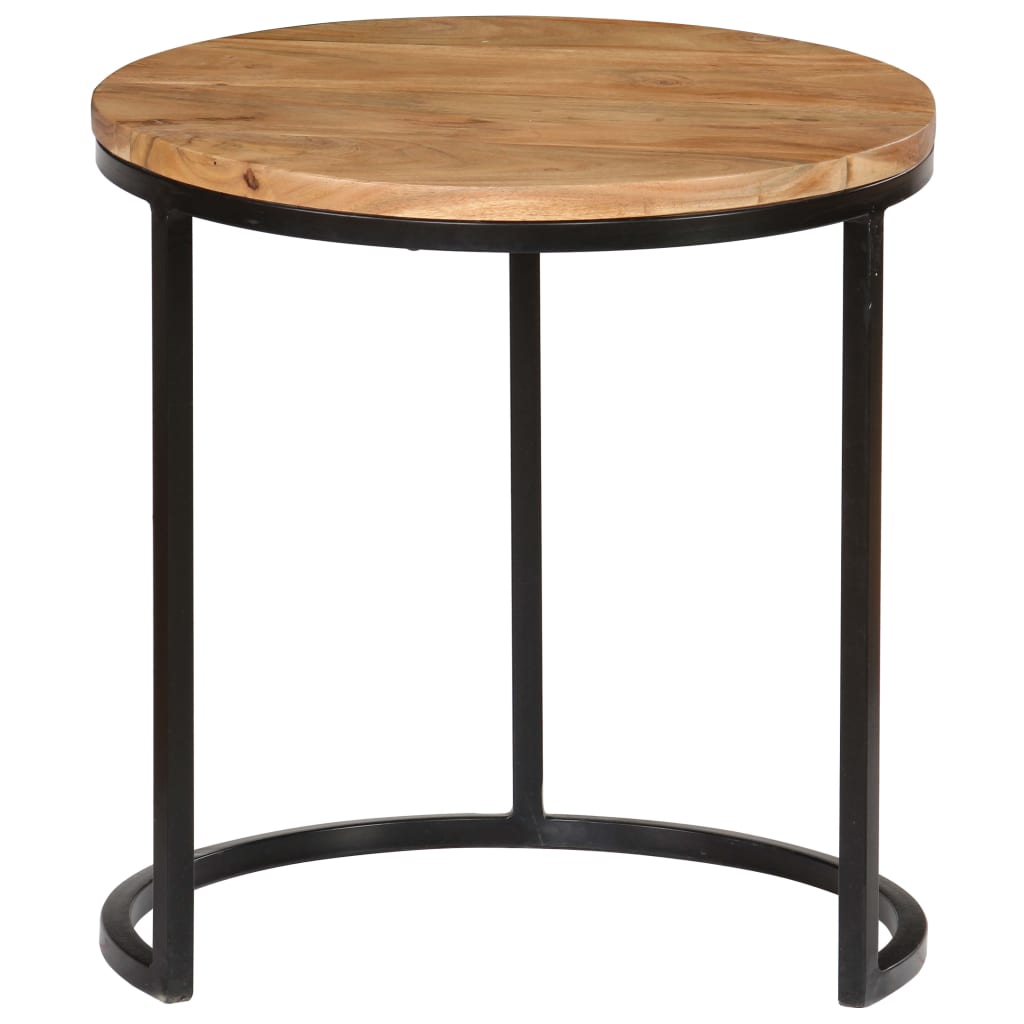 Coffee Table Set of 3 Various wood tones Acacia wood and steel