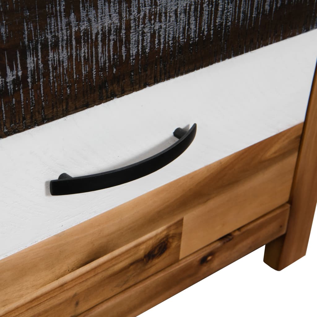 Coffee Table Brown, Black, White Solid acacia wood, MDF