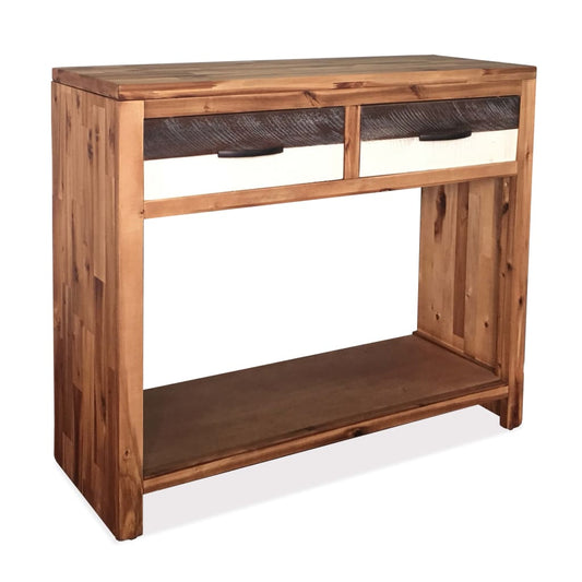 Console Table Natural Wood Solid Acacia Wood Medium Console Table