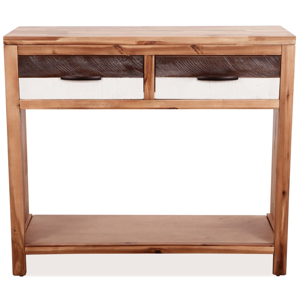Console Table Natural Wood Solid Acacia Wood Medium Console Table