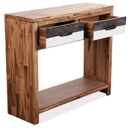 Console Table Natural Wood Solid Acacia Wood Medium Console Table